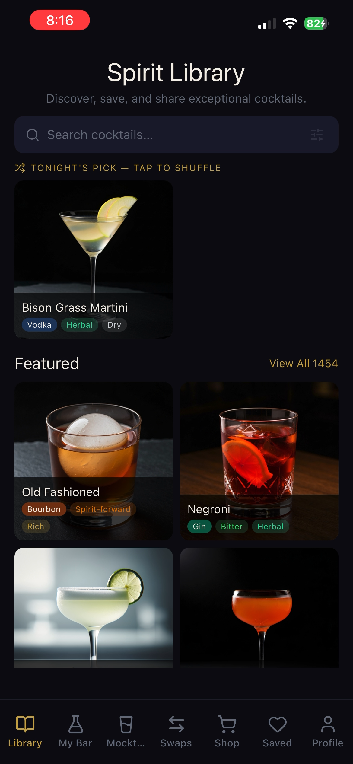 Browse cocktails
